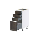 Hugo&Borg Montclaire 12-in W x 34.5-in H x 24-in D Wood 4-Drawer Base Fully Assembled Cabinet (Recessed Panel Style)