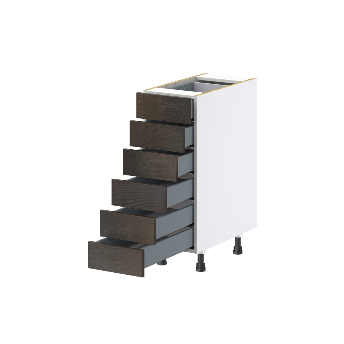 Hugo&Borg Montclaire 12-in W x 34.5-in H x 24-in D Wood 6-Drawer Base Fully Assembled Cabinet (Recessed Panel Style)
