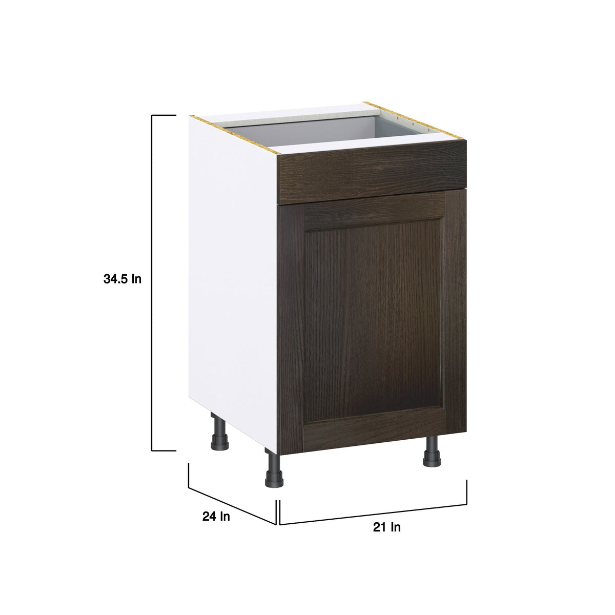 Hugo&Borg Montclaire 21-in W x 34.5-in H x 24-in D Wood 1-Drawer Base Fully Assembled Cabinet (Recessed Panel Shaker Style)