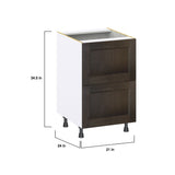 Hugo&Borg Montclaire 21-in W x 34.5-in H x 24-in D Wood 2-Drawer Base Fully Assembled Cabinet (Recessed Panel Style)