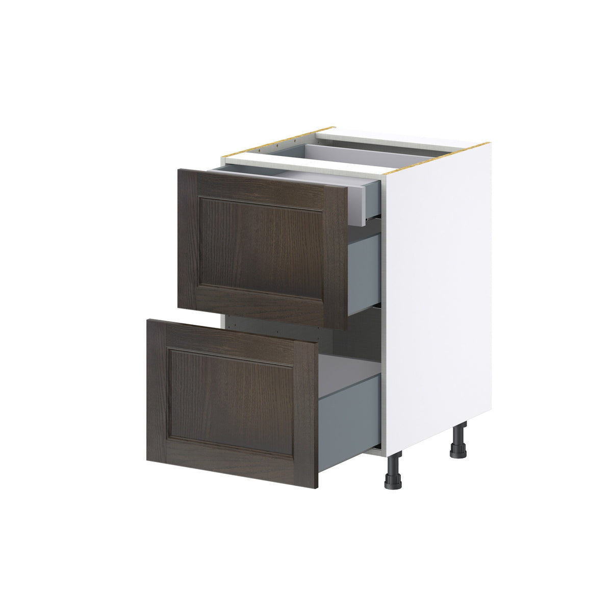 Hugo&Borg Montclaire 21-in W x 34.5-in H x 24-in D Wood 3-Drawer Base Fully Assembled Cabinet (Recessed Panel Style)