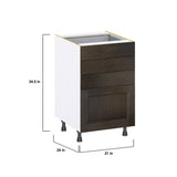 Hugo&Borg Montclaire 21-in W x 34.5-in H x 24-in D Wood 4-Drawer Base Fully Assembled Cabinet (Recessed Panel Style)