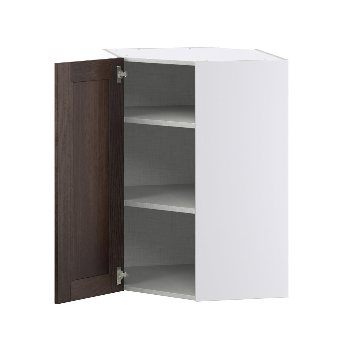 Hugo&Borg Montclaire 24-in W x 35-in H x 14-in D Wood Diagonal Corner Wall Fully Assembled Cabinet (Recessed Panel Shaker Style)