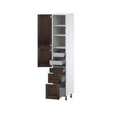 Hugo&Borg Montclaire 15-in W x 89.5-in H x 24-in D Wood 5-Drawer Pantry Fully Assembled Cabinet (Recessed Panel Shaker Style)
