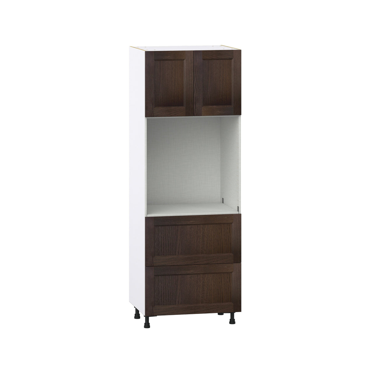 Hugo&Borg Montclaire 30-in W x 84.5-in H x 24-in D Wood 2-Drawers Single or Double Oven Pantry Fully Assembled Cabinet (Recessed Panel Shaker Style)