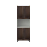 Hugo&Borg Montclaire 30-in W x 84.5-in H x 24-in D Wood Microwave Pantry Fully Assembled Cabinet (Recessed Panel Shaker Style)
