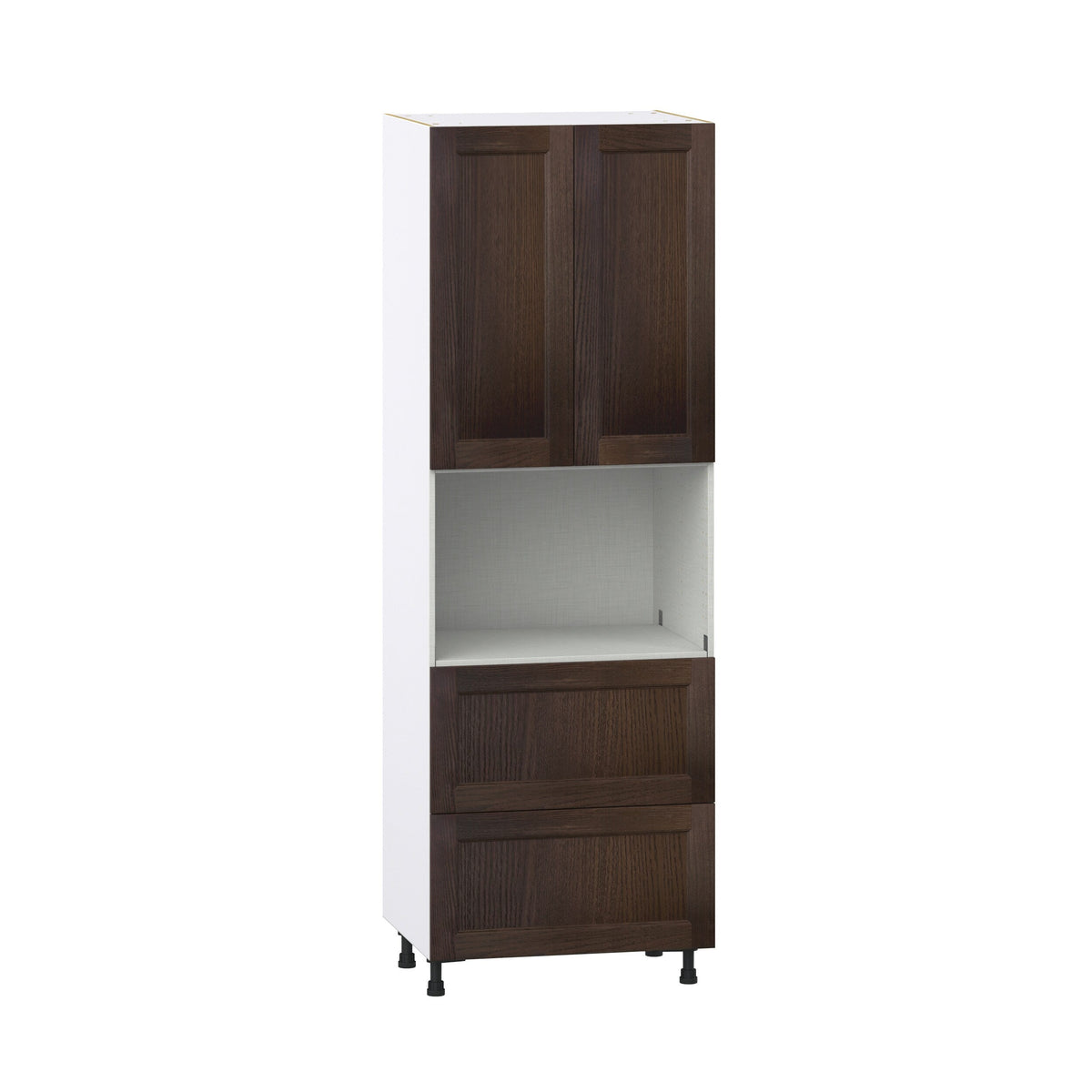 Hugo&Borg Montclaire 30-in W x 89.5-in H x 24-in D Wood 2-Drawers Microwave Pantry Fully Assembled Cabinet (Recessed Panel Shaker Style)
