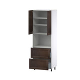 Hugo&Borg Montclaire 30-in W x 89.5-in H x 24-in D Wood 2-Drawers Microwave Pantry Fully Assembled Cabinet (Recessed Panel Shaker Style)