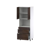 Hugo&Borg Montclaire 30-in W x 84.5-in H x 24-in D Wood 3-Drawers Microwave Pantry Fully Assembled Cabinet (Recessed Panel Shaker Style)