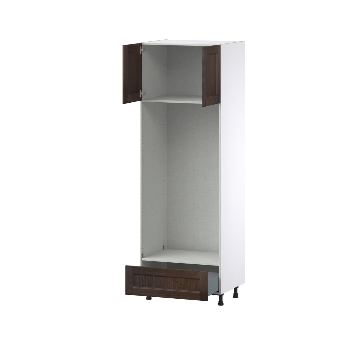 Hugo&Borg Montclaire 30-in W x 89.5-in H x 24-in D Wood 1-Drawer Single or Double Oven Pantry Fully Assembled Cabinet (Recessed Panel Shaker Style)