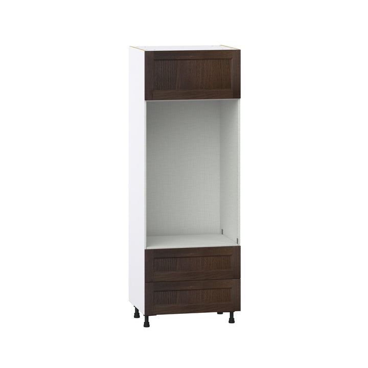 Hugo&Borg Montclaire 30-in W x 84.5-in H x 24-in D Wood 2-Drawers Microwave Pantry Fully Assembled Cabinet (Recessed Panel Slab Style)