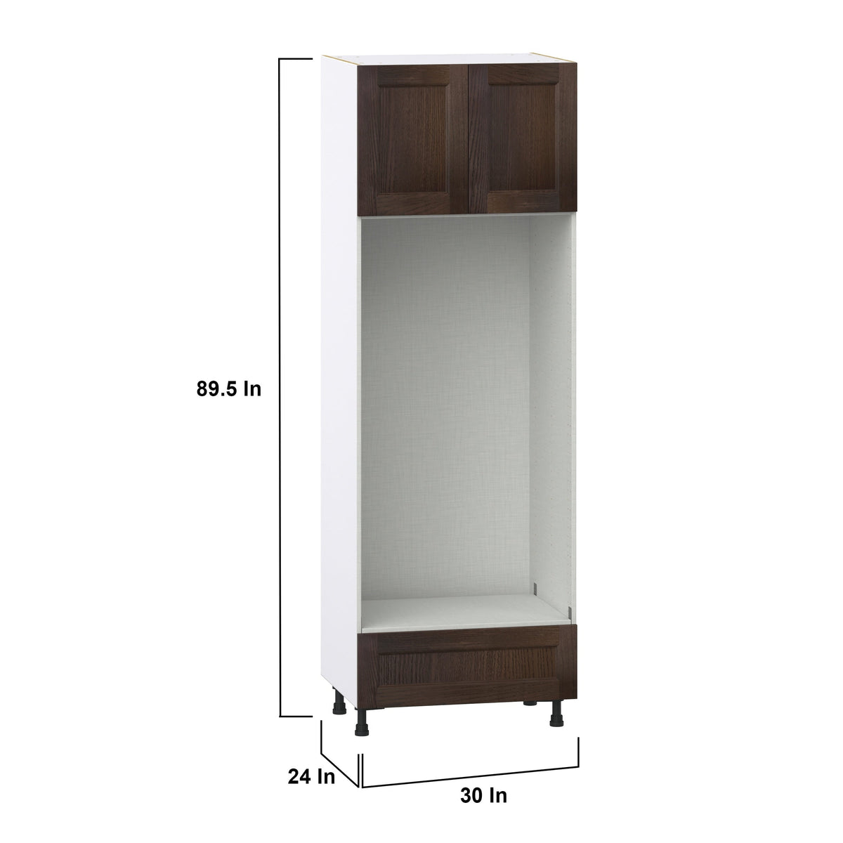 Hugo&Borg Montclaire 30-in W x 89.5-in H x 24-in D Wood 1-Drawer Single or Double Oven Pantry Fully Assembled Cabinet (Recessed Panel Shaker Style)