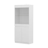 FUFU&GAGA Contemporary/Modern White Curio Cabinet with Wine Storage
