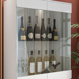 FUFU&GAGA Contemporary/Modern White Curio Cabinet with Wine Storage