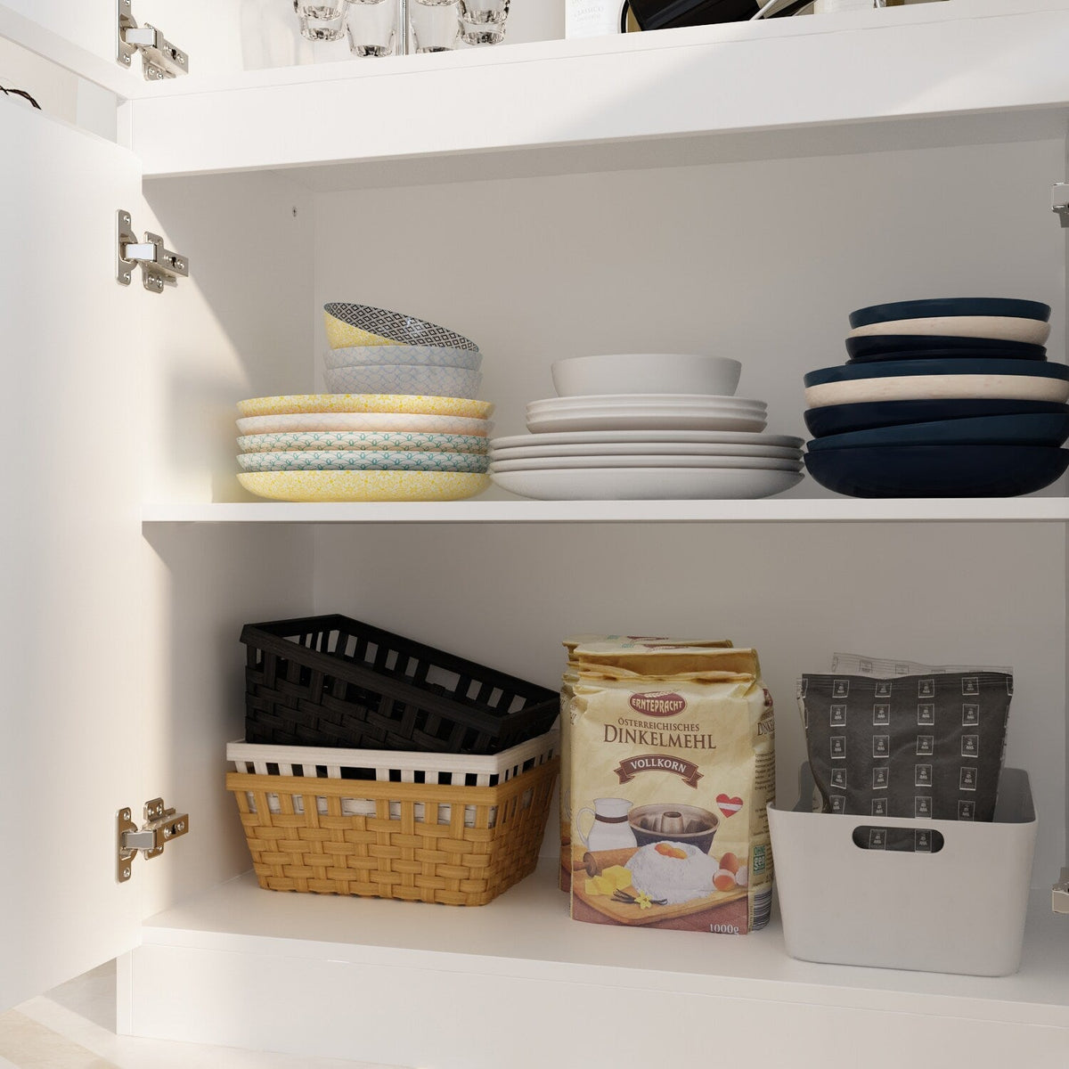 FUFU&GAGA Contemporary/Modern White Curio Cabinet with Wine Storage