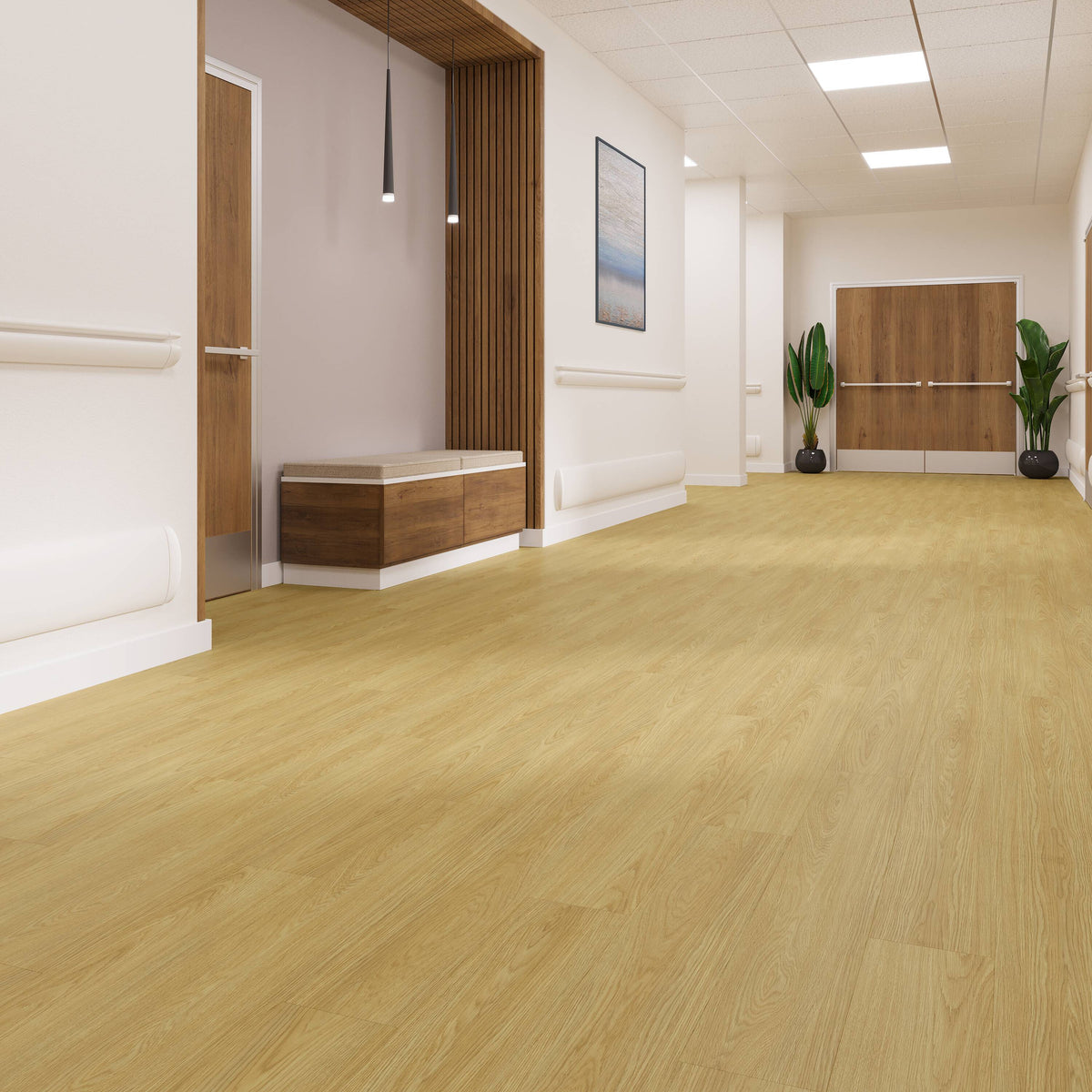 Lucida USA (Sample) GlueCore Pro Nacre Brown Wood Look 28-mil Waterproof Glue Down Luxury Vinyl Plank
