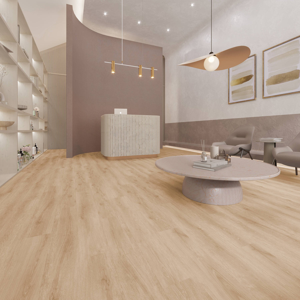 Lucida USA GlueCore Pro Perla Brown 28-mil x 7-in W x 48-in L Waterproof Glue Down Luxury Vinyl Plank Flooring (23.5-sq ft/ Carton)