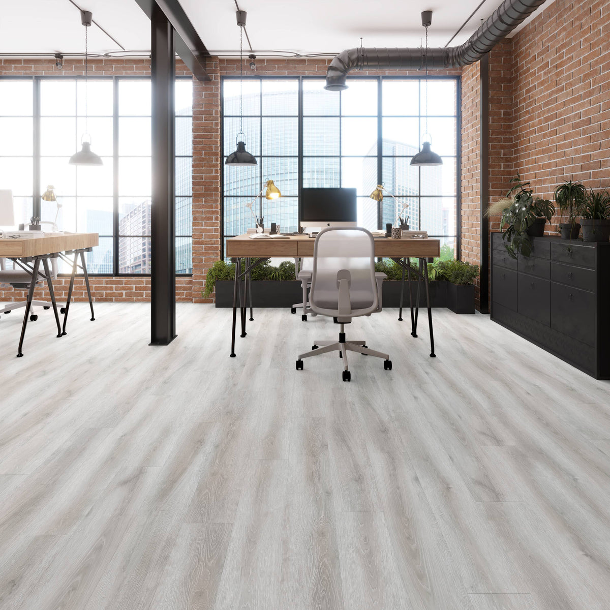 Lucida USA (Sample) GlueCore Pro Grigio Gray Wood Look 28-mil Waterproof Glue Down Luxury Vinyl Plank
