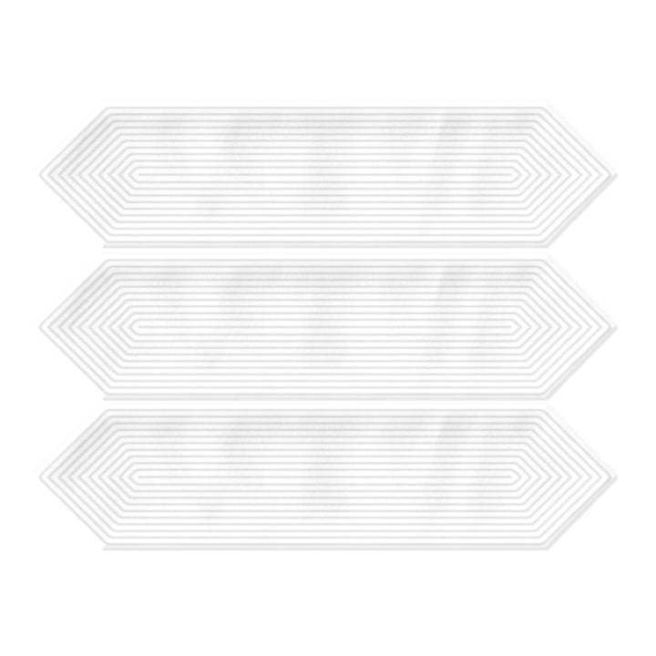 Giorbello Decor White 3-in x 12-in Glazed Ceramic Wave Subway Floor and Wall Tile (5-sq. ft/ Carton)