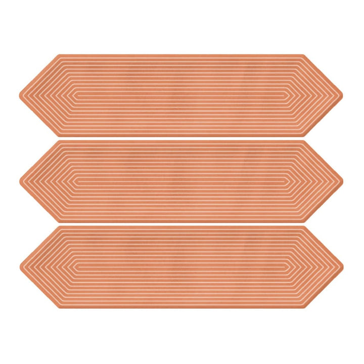 Giorbello Coral 3-in x 12-in Glazed Ceramic Wave Subway Floor and Wall Tile (5-sq. ft/ Carton)
