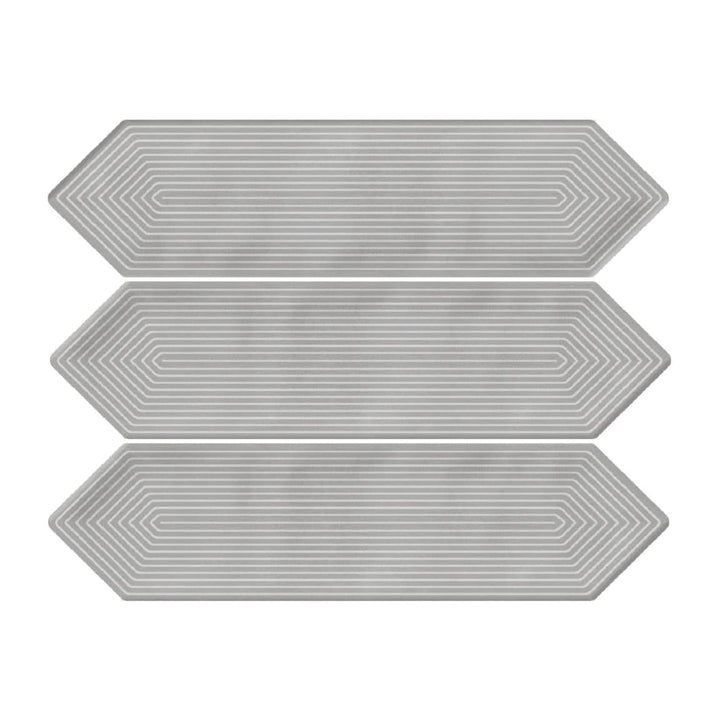 Giorbello Decor Smoke 3-in x 12-in Glazed Ceramic Wave Subway Floor and Wall Tile (5-sq. ft/ Carton)