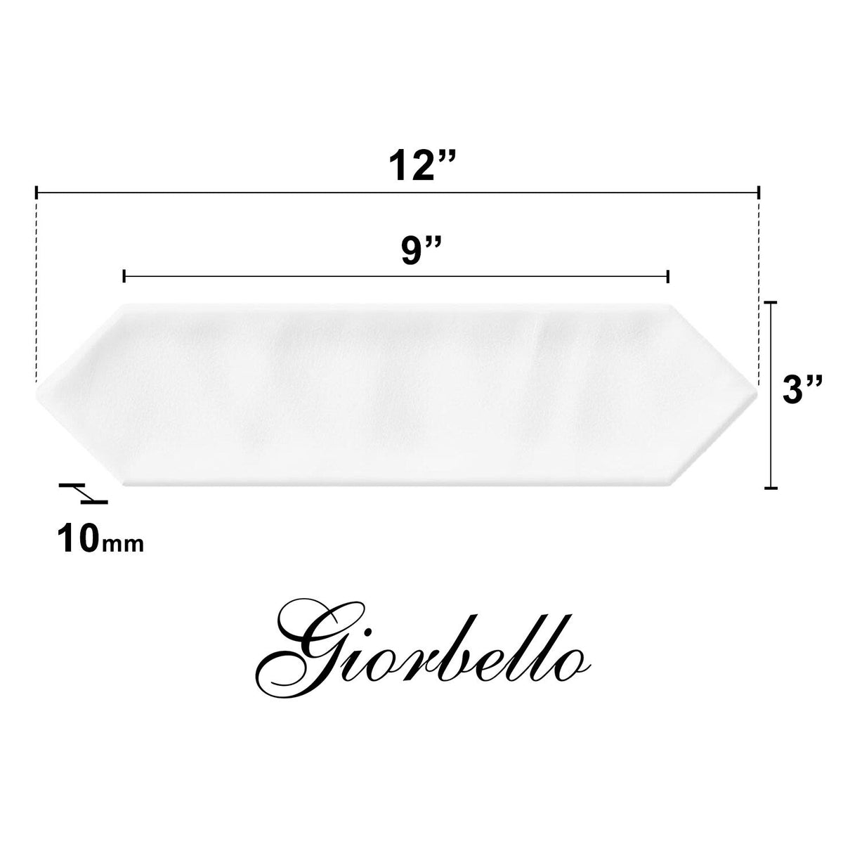 Giorbello White 3-in x 12-in Glazed Ceramic Wave Subway Floor and Wall Tile (5-sq. ft/ Carton)