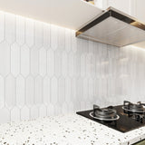 Giorbello (Sample) White 3-in x 12-in Glazed Ceramic Subway Floor and Wall Tile