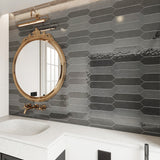 Giorbello Shadow 3-in x 12-in Glazed Ceramic Wave Subway Floor and Wall Tile (5-sq. ft/ Carton)