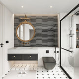 Giorbello Shadow 3-in x 12-in Glazed Ceramic Wave Subway Floor and Wall Tile (5-sq. ft/ Carton)