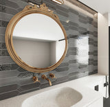 Giorbello Shadow 3-in x 12-in Glazed Ceramic Wave Subway Floor and Wall Tile (5-sq. ft/ Carton)