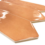 Giorbello (Sample) Coral 3-in x 12-in Glazed Ceramic Subway Floor and Wall Tile