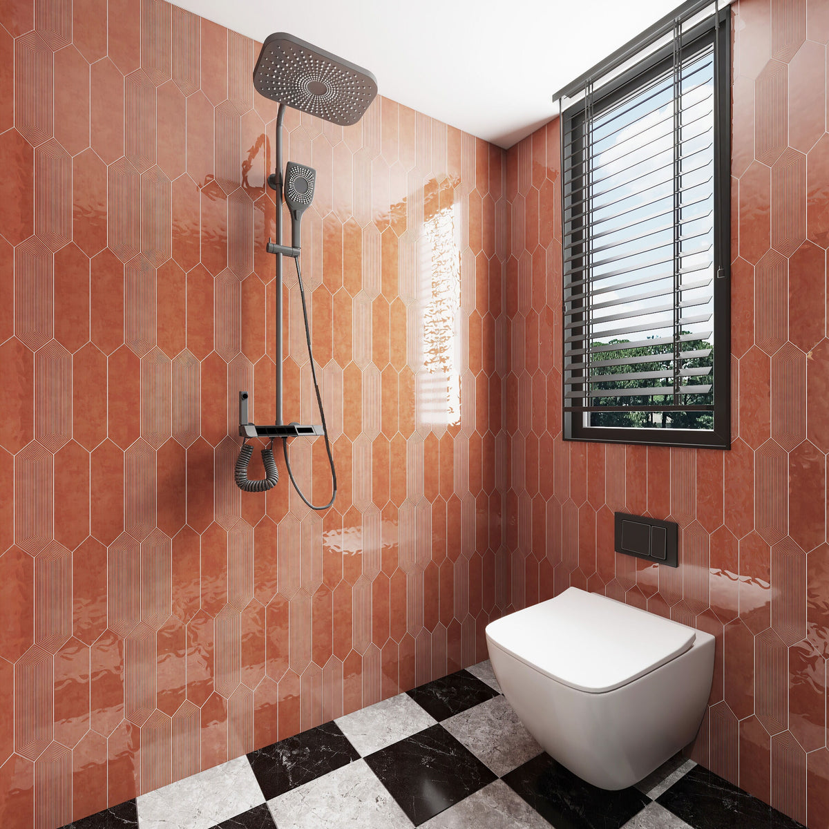 Giorbello Coral 3-in x 12-in Glazed Ceramic Wave Subway Floor and Wall Tile (5-sq. ft/ Carton)