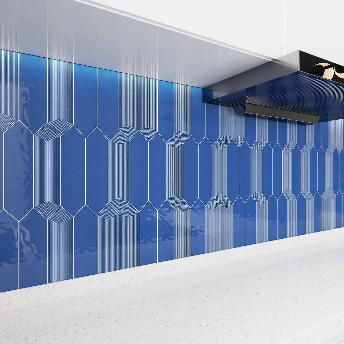 Giorbello (Sample) Indigo 3-in x 12-in Glazed Ceramic Subway Floor and Wall Tile