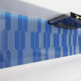 Giorbello (Sample) Indigo 3-in x 12-in Glazed Ceramic Subway Floor and Wall Tile