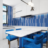 Giorbello Decor Indigo 3-in x 12-in Glazed Ceramic Wave Subway Floor and Wall Tile (5-sq. ft/ Carton)
