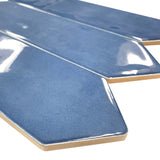 Giorbello (Sample) Indigo 3-in x 12-in Glazed Ceramic Subway Floor and Wall Tile