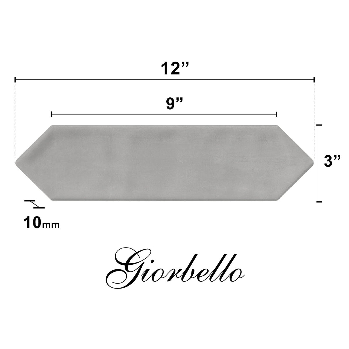 Giorbello (Sample) Decor Smoke 3-in x 12-in Glazed Ceramic Subway Floor and Wall Tile