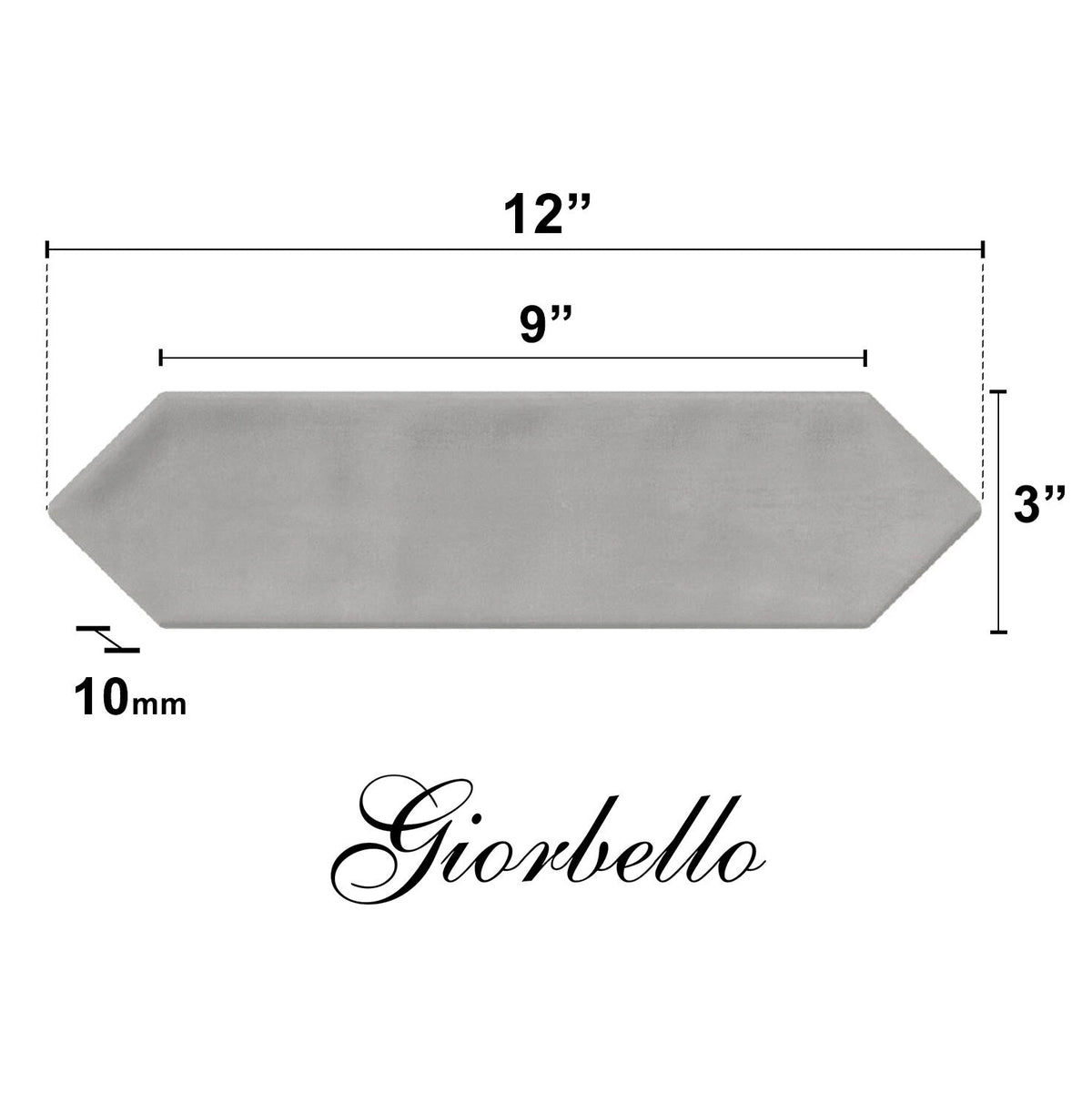 Giorbello Smoke 3-in x 12-in Glazed Ceramic Wave Subway Floor and Wall Tile (5-sq. ft/ Carton)