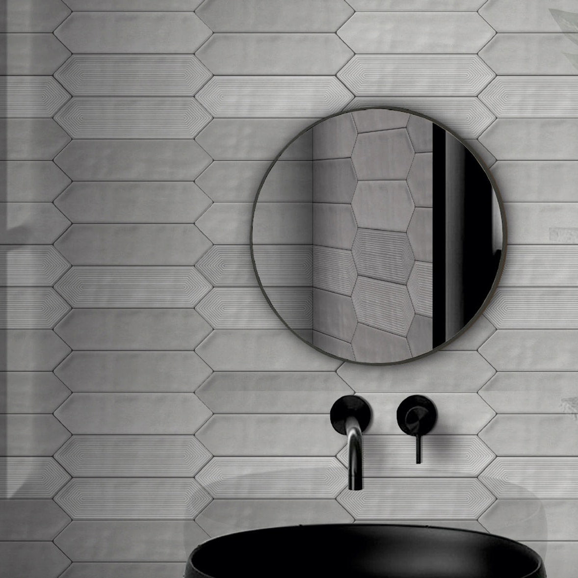 Giorbello (Sample) Decor Smoke 3-in x 12-in Glazed Ceramic Subway Floor and Wall Tile