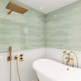 Giorbello Decor Sage 3-in x 12-in Glazed Ceramic Wave Subway Floor and Wall Tile (5-sq. ft/ Carton)