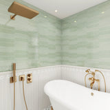 Giorbello Sage 3-in x 12-in Glazed Ceramic Wave Subway Floor and Wall Tile (5-sq. ft/ Carton)