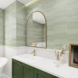 Giorbello Sage 3-in x 12-in Glazed Ceramic Wave Subway Floor and Wall Tile (5-sq. ft/ Carton)