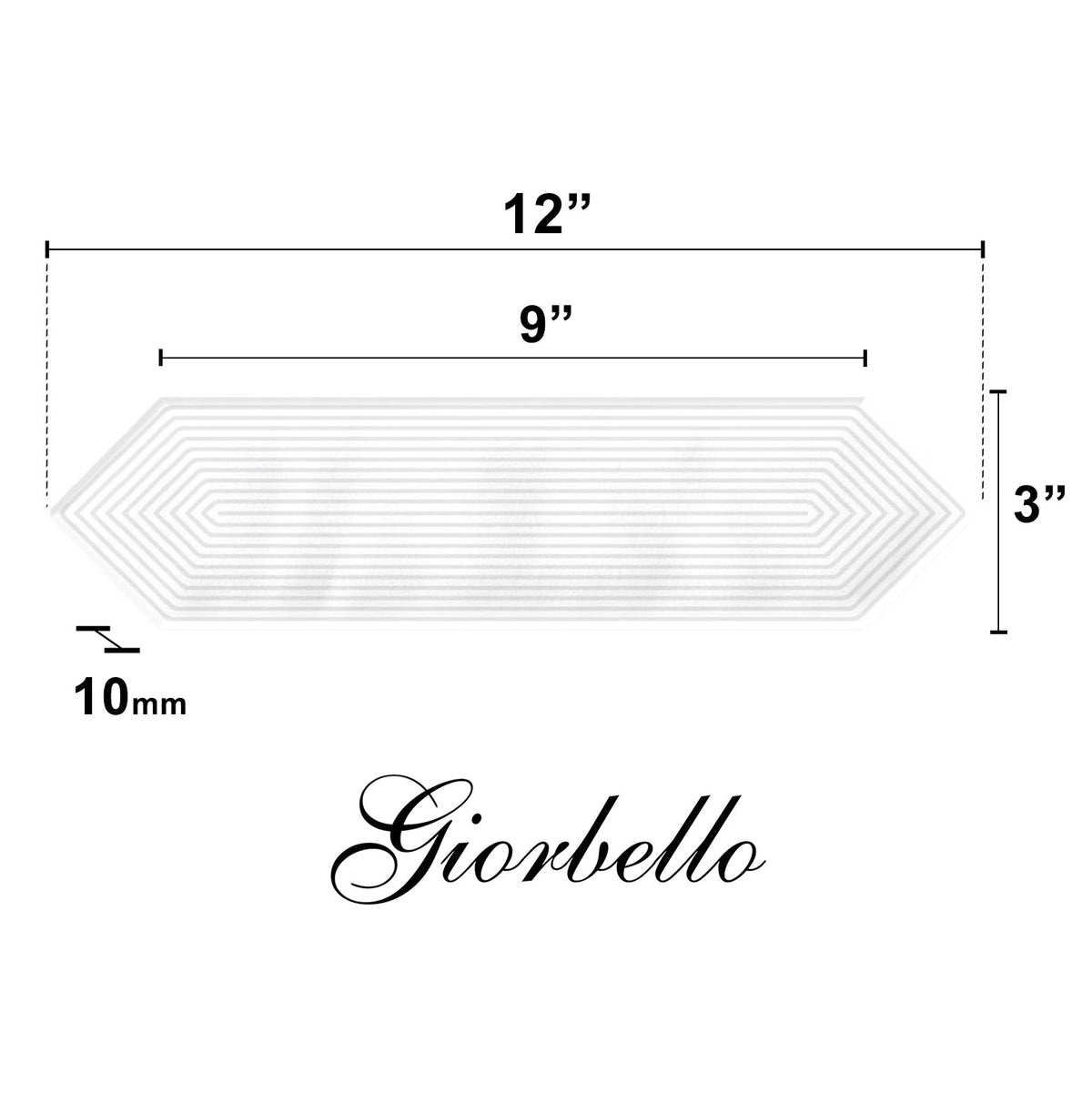 Giorbello (Sample) Decor White 3-in x 12-in Glazed Ceramic Subway Floor and Wall Tile
