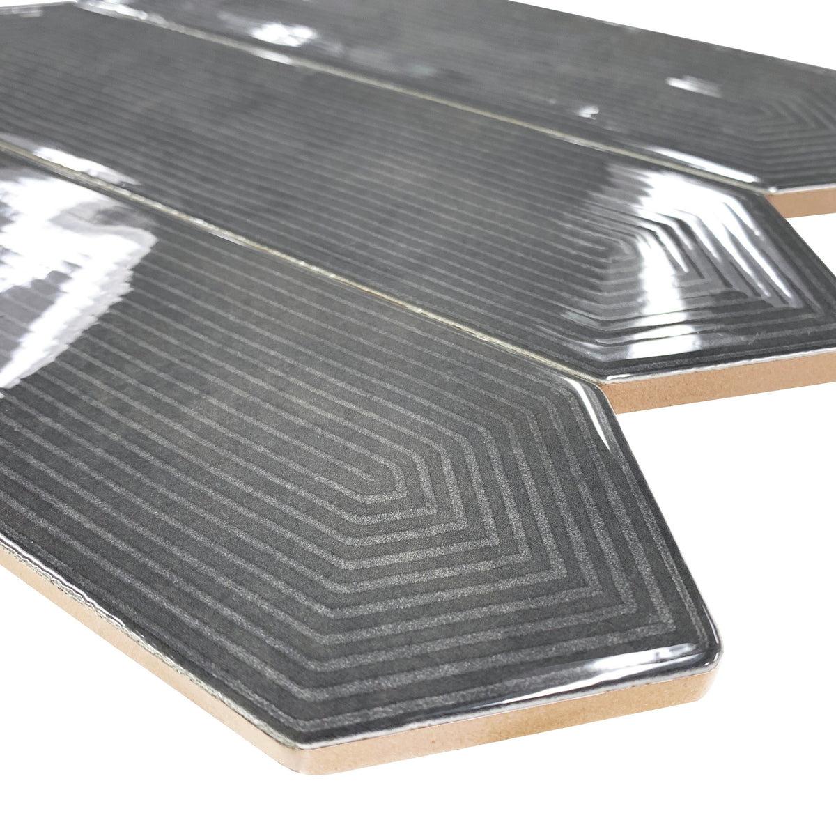 Giorbello (Sample) Decor Black 3-in x 12-in Glazed Ceramic Subway Floor and Wall Tile
