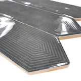 Giorbello (Sample) Decor Black 3-in x 12-in Glazed Ceramic Subway Floor and Wall Tile