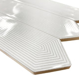 Giorbello Decor White 3-in x 12-in Glazed Ceramic Wave Subway Floor and Wall Tile (5-sq. ft/ Carton)