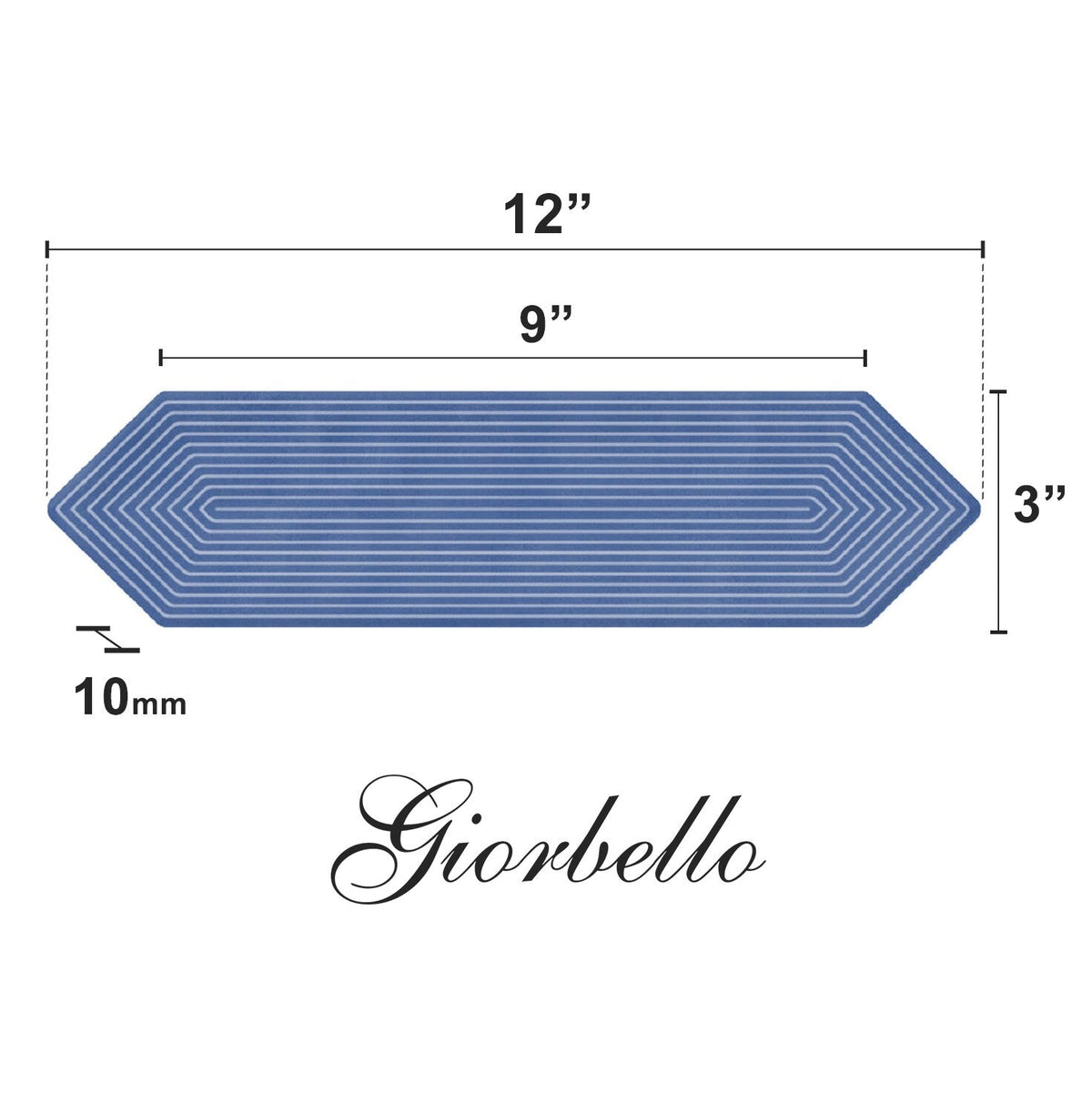 Giorbello (Sample) Decor Indigo 3-in x 12-in Glazed Ceramic Subway Floor and Wall Tile
