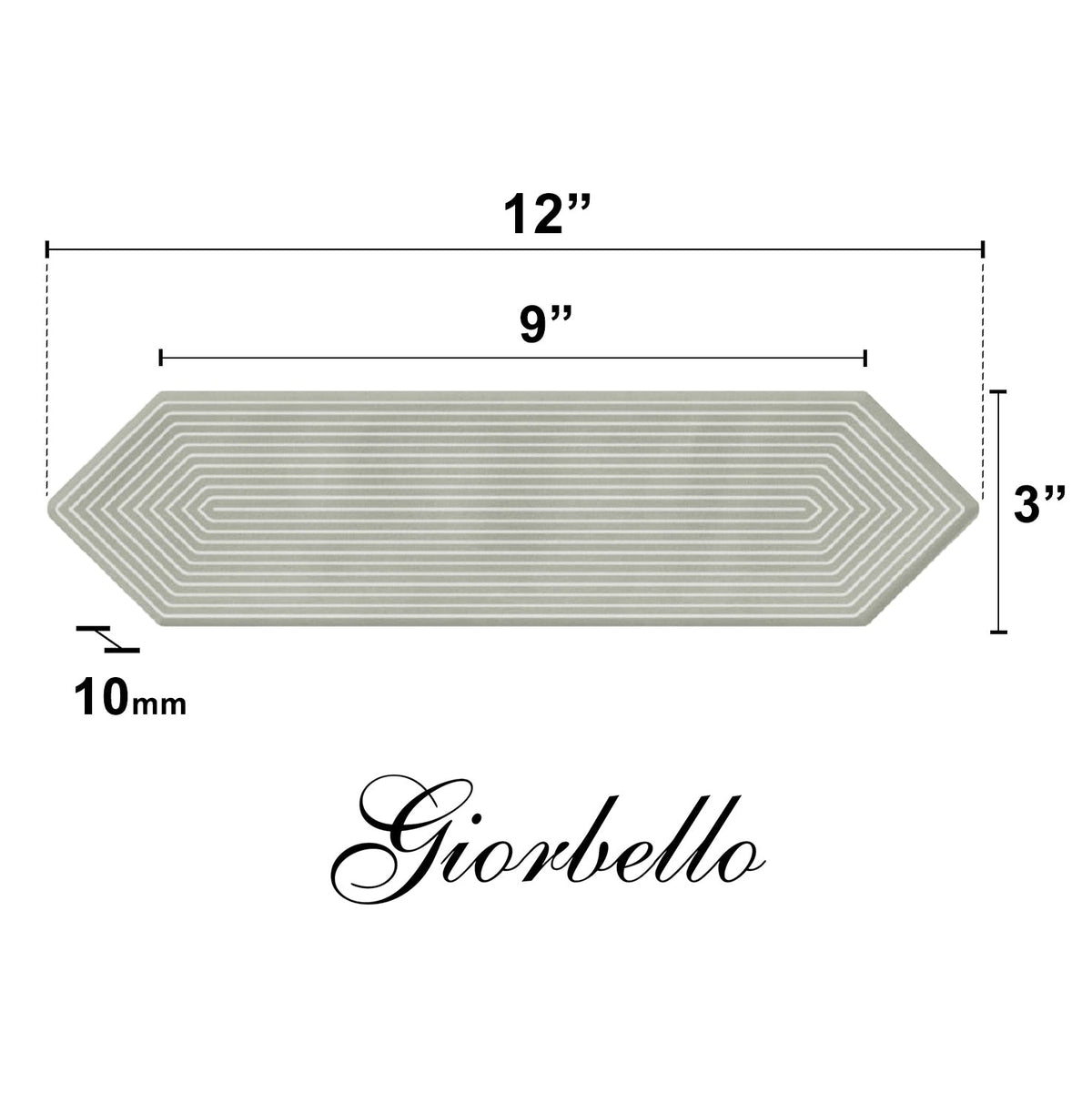 Giorbello (Sample) Decor Sage 3-in x 12-in Glazed Ceramic Subway Floor and Wall Tile