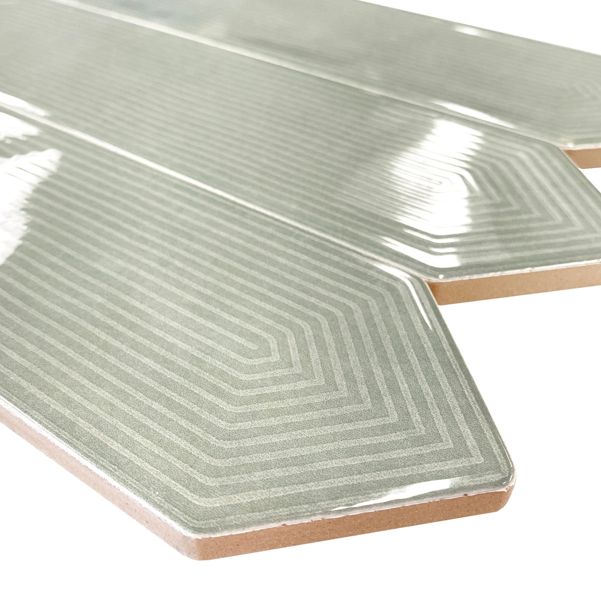 Giorbello Decor Sage 3-in x 12-in Glazed Ceramic Wave Subway Floor and Wall Tile (5-sq. ft/ Carton)