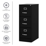 Hirsh Black 3-Drawer 15-in File Cabinet